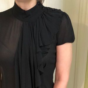 Club Monaco black 100% silk blouse